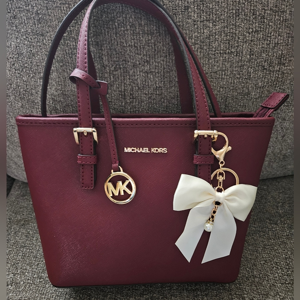 Michael Kors Burgundy Small Tote Bag